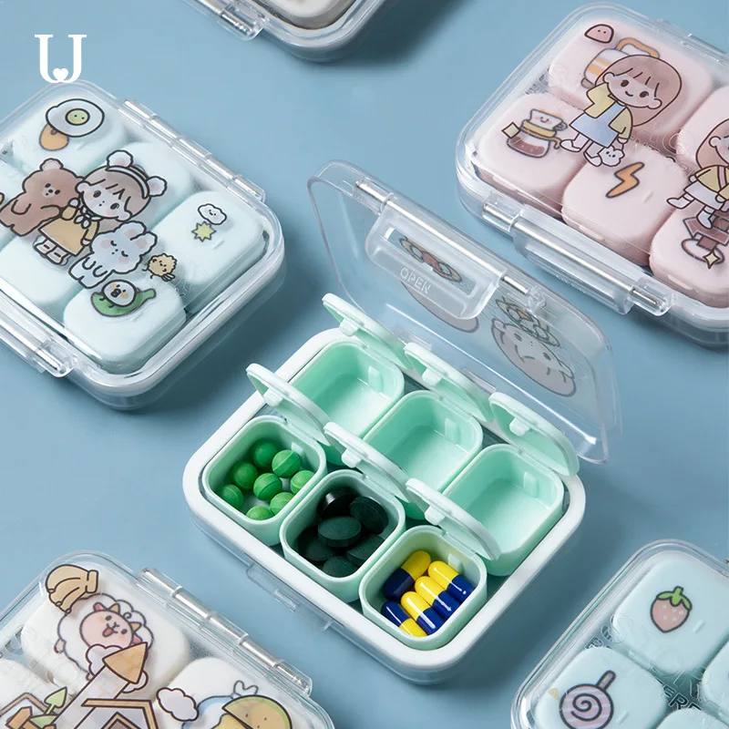 

Японский контейнер для лекарств, портативный маленький портативный мини-контейнер для хранения, 7 дней утром, обеда и вечером, большая короб...