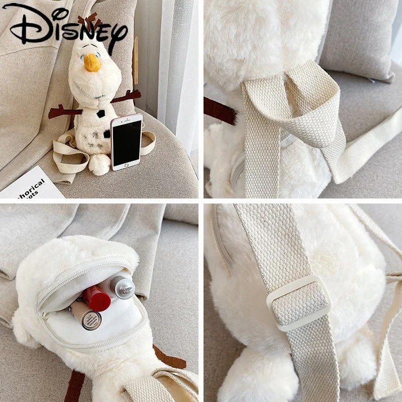 

32CM New Disney-Frozen Cute Plush Backpack Kawaii Xuebao Toddler Cartoon Casual Anime School Bag for Girlfriend