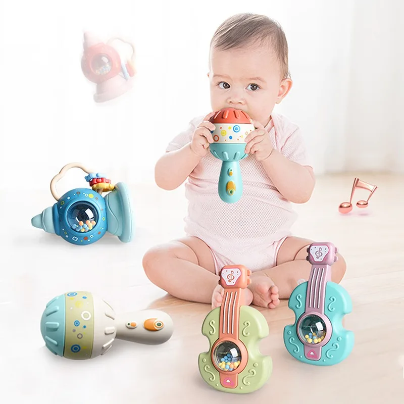 

Baby Educational Toys ABS Safety Material Can Chew Teether Grasp The Rattle Early Education Baby Toys Baby Toys 0-3 Years Old