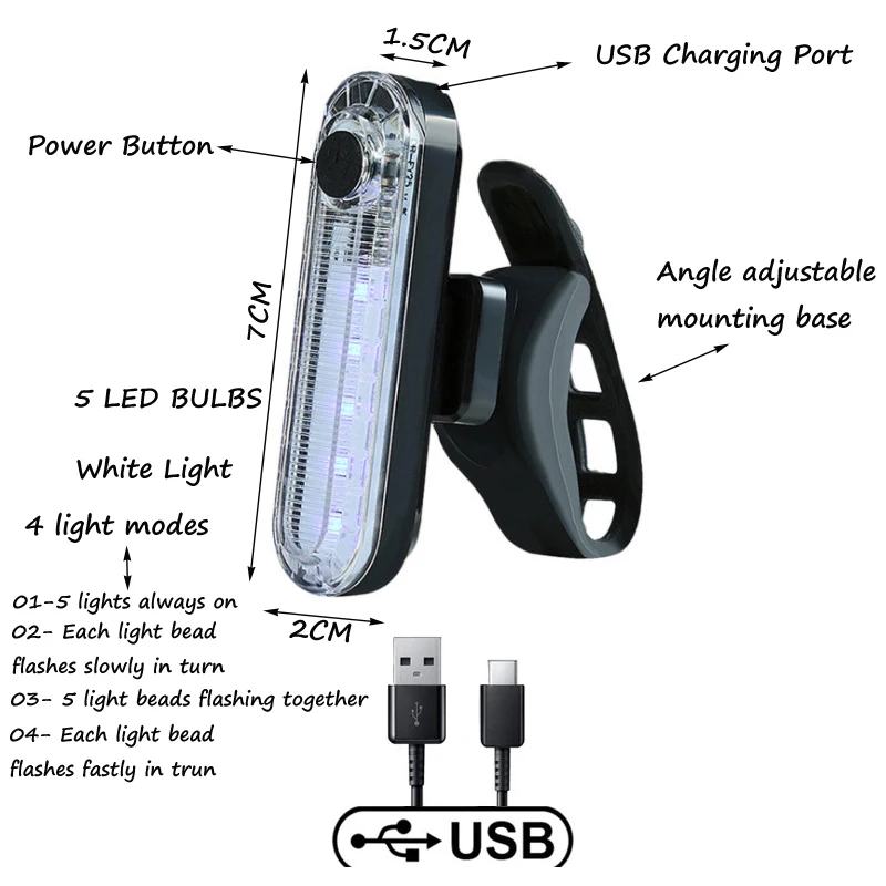 T6 LED Bicycle Light Front USB Rechargeable MTB Mountain Bike Headlight Cycling Flashlight Taillight Accessories |