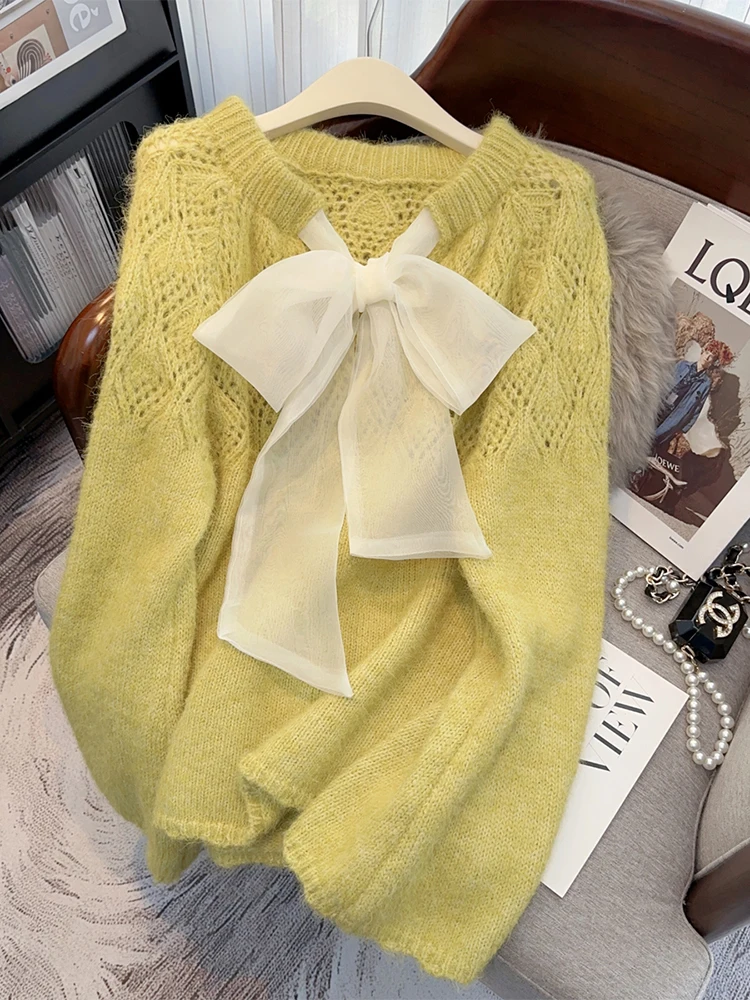 Женский вязаный пуловер с принтом в ассортименте