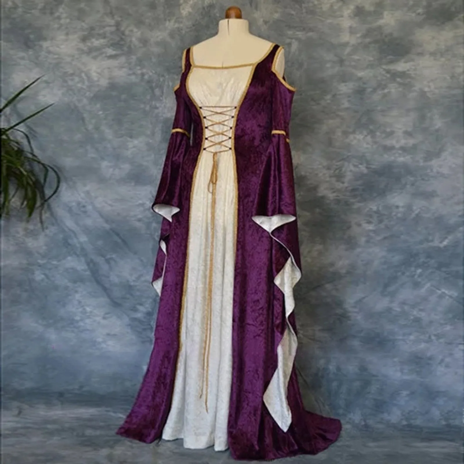 

Floral Retro Ball Print Dress Gothic Gowns Winter Fall Gowns Women Women's Dress Surplice Dress for Women