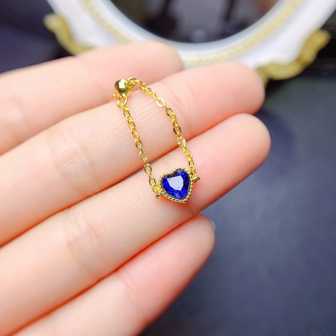 

Natural Sapphire Ring, 925 Silver Certified, 5x5mm Blue gemstone, beautiful gift for girls, free shipping