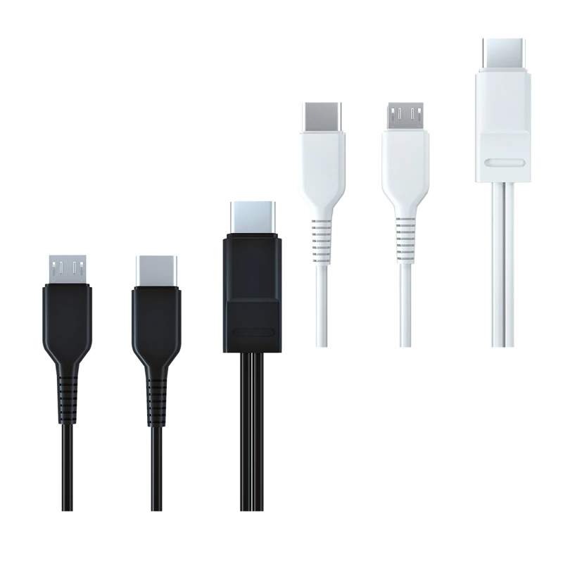 E9LB 5V 2A Fast Charging Cable 2 In 1 USB C To Type c Micro USB Cord for Phone Tablet