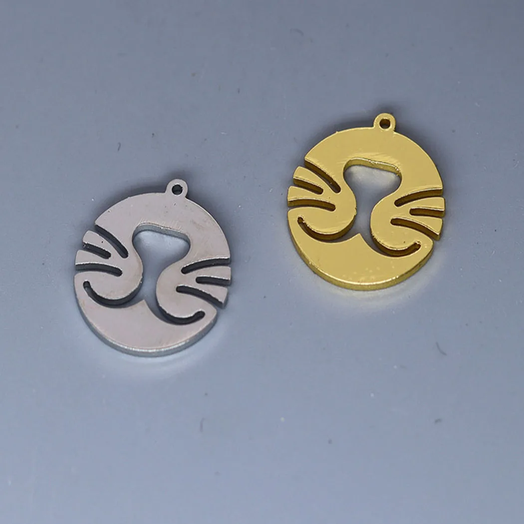 

5pcs/lot Couple Cute Cartoon Cat Charm Pendants Making DIY Stainless Steel Handmade Finding Jewelry