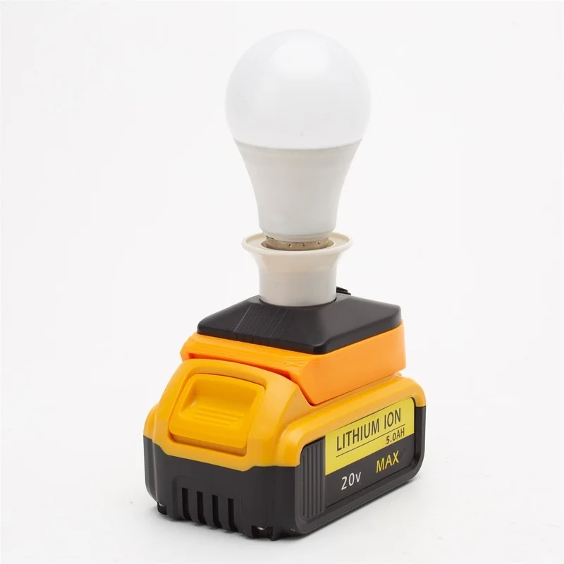 LED Work Light For Dewalt 20V MAX Lithium Battery Portable E27 Bulb Lamp Indoor