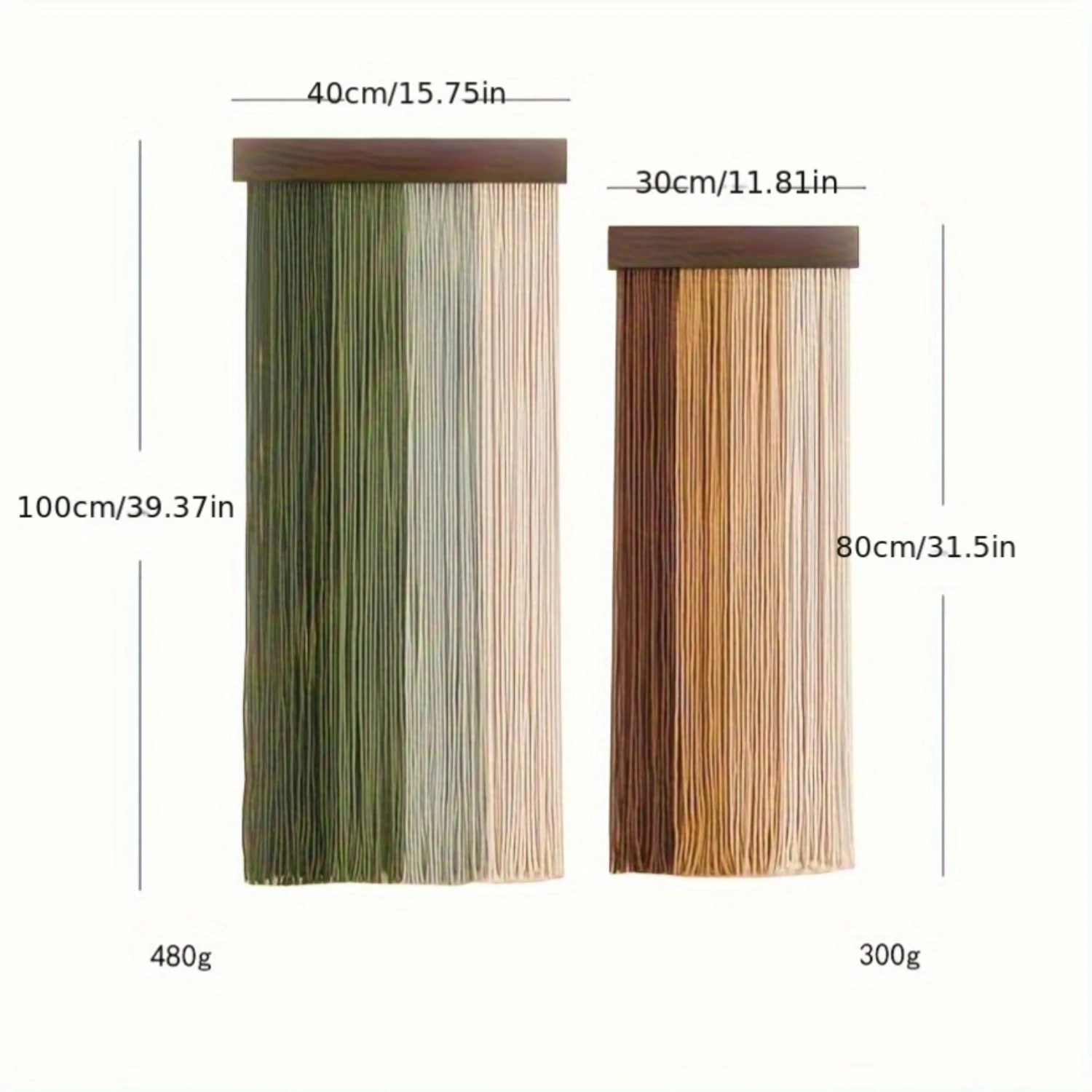 Набор настенных гобеленов с кисточками в полоску и космическую тематику —