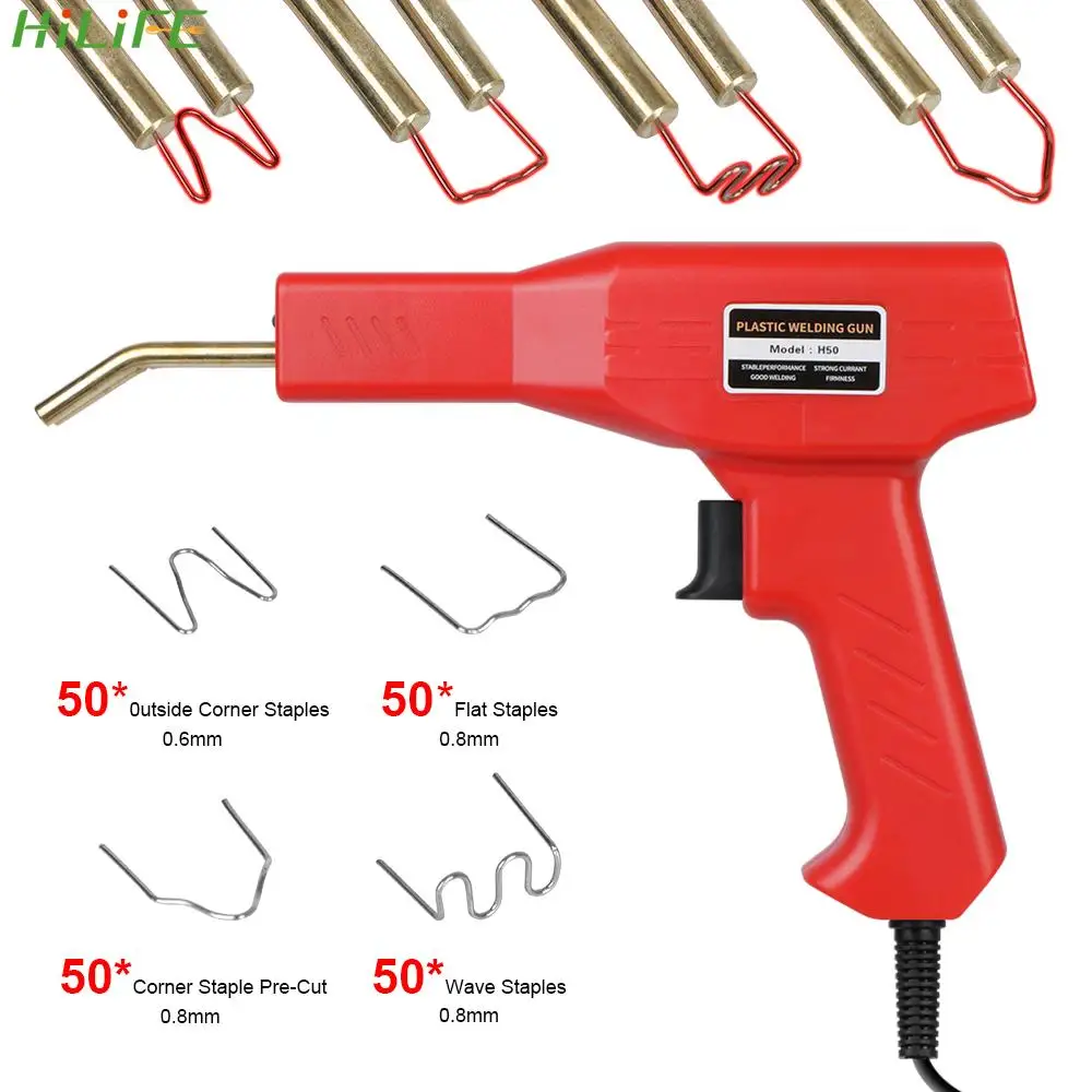 

50W Hot Staplers Machine PVC Welder Gun Soldering Iron Plastic Welder Handy Welding Wire Car Bumpers Repair Kit