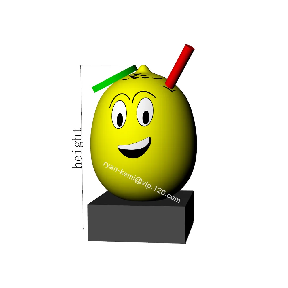 Гигантский надувной воздушный шар с лимоном желтое улыбающееся лицо большой