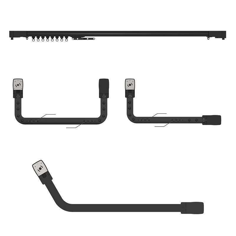 

Двухполюсная моторизованная занавеска, черная элегантная Автоматическая направляющая для штор с черным умным Мотором для штор с голосовым...