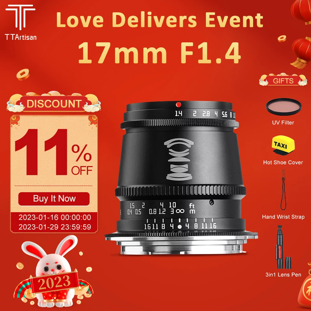 

TTArtisan 17 мм F1.4 APS-C ручная фокусировка фиксированный портрет широкоугольный объектив для камеры Canon RF Mount R7 R10 EOS R RP R5 R6