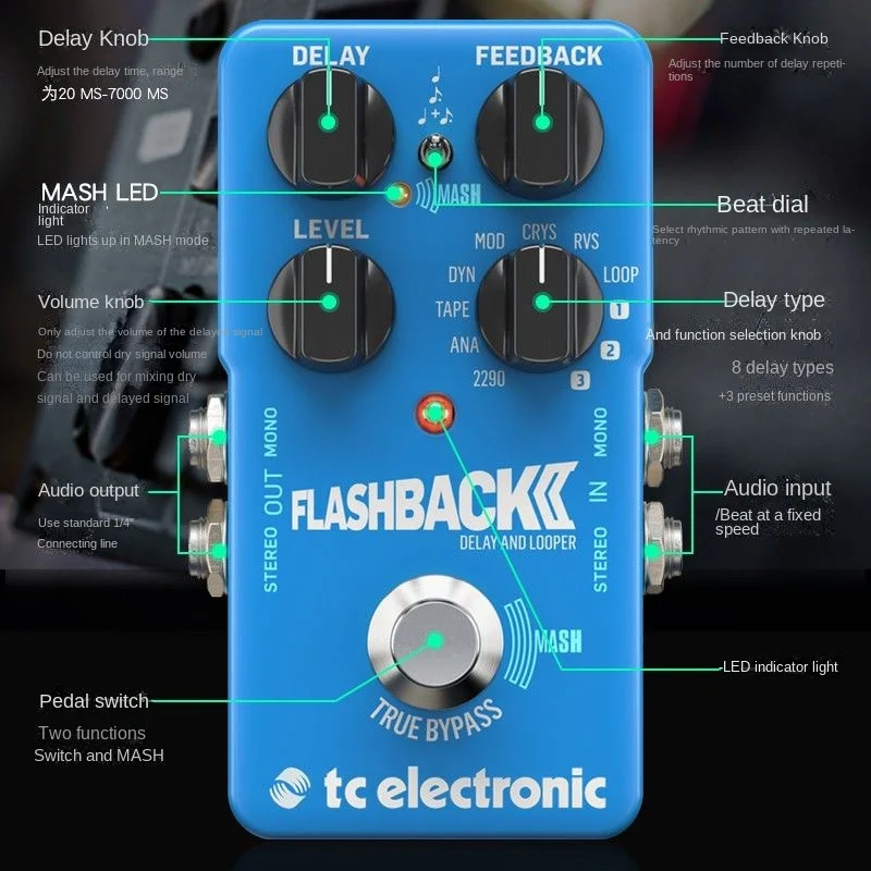 

TC Electronic Flashback 2 Delay Looper Delay Electric Guitar Stompbox