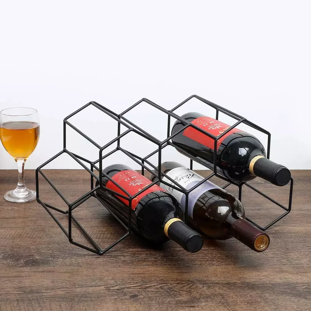 

Wine Rack Wine Storage Holder 7 Bottle Wine Holder Rack Stand Space Saver Protector Countertop Free Stand Wine Rack
