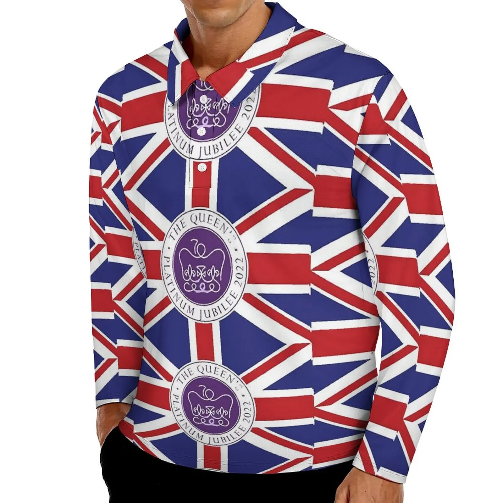 

Queen Elizabeth II Casual Polo Shirts Platinum Jubilee T-Shirts Long Sleeve Design Shirt Spring Cool Oversize Tops Gift