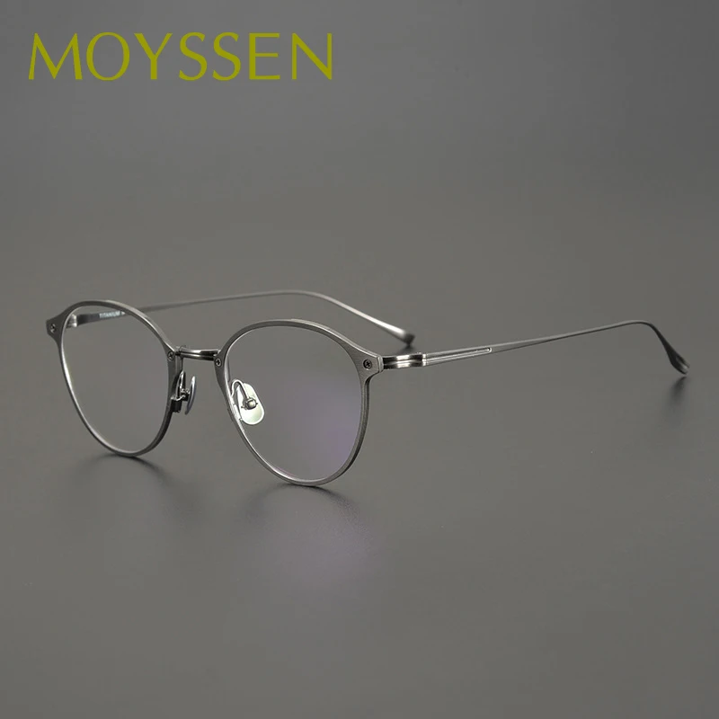 

2022 Japan Handmade High-end Man Retro Round Titanium Frame Eyeglasses Women Oversized Vintage Optical Myopia Lens Glasses