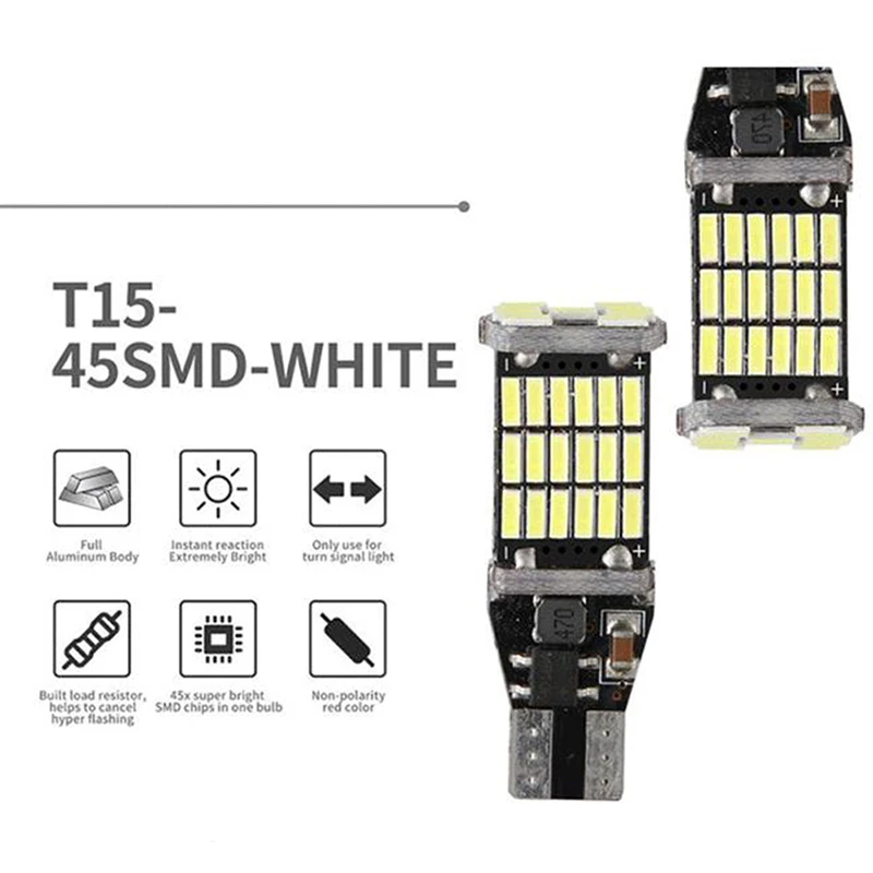 2 шт. автомобильные светодиодсветодиодный лампы Canbus 4014 45SMD T15/1157/1156/T20 |