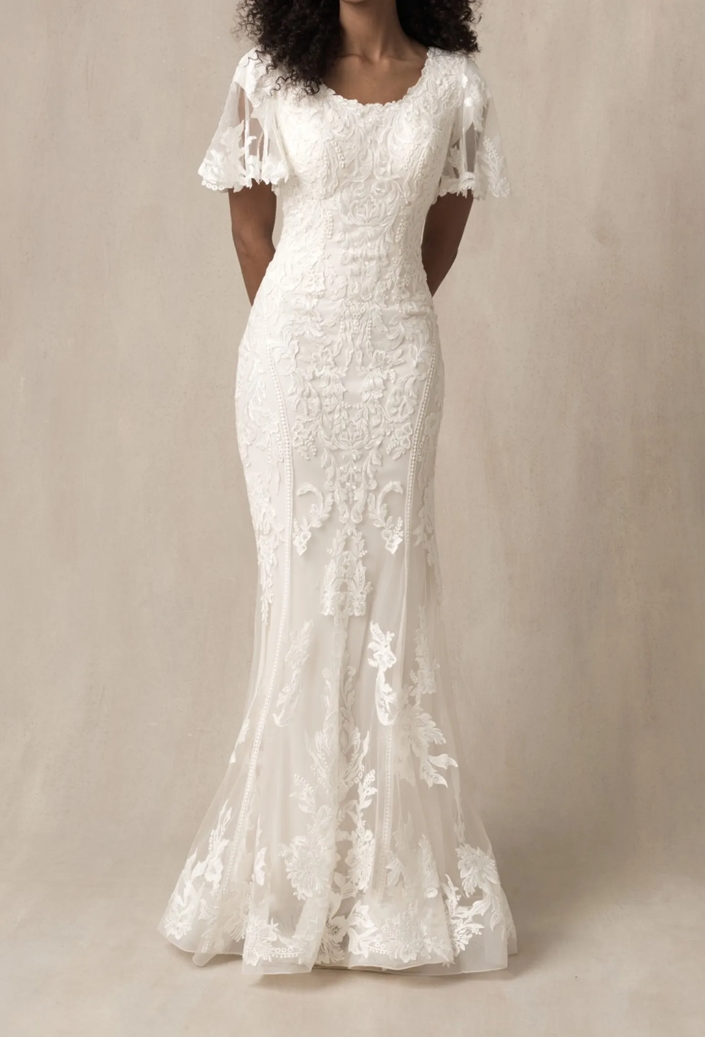 

Всесезонное длинное сексуальное кружевное свадебное платье с юбкой-годе