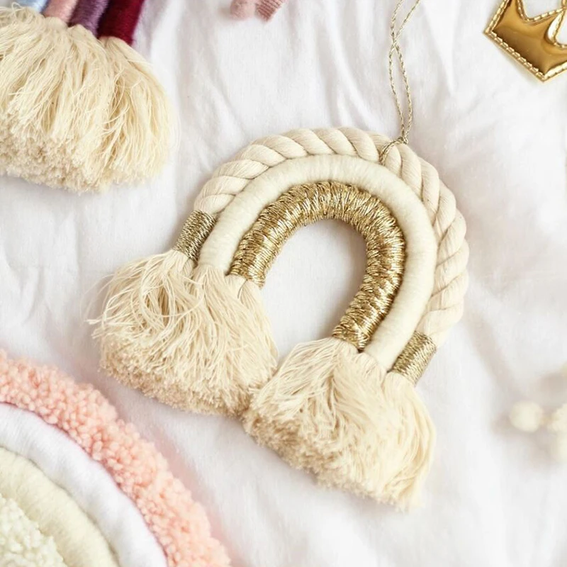 

Bohemian Rainbow Wall Hanging Decoration Colored Party Supplies Baby Girls Room Decoration Baby Bed Tent Hanging Toy Accessories