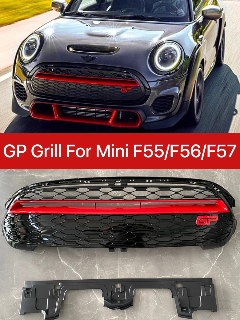 Gloss Black Cover Frame Trim Grill Head Front Tail Rear Lamp Light GP Style Grille For BMW Mini F55 F56 F57 2014 2015 2016 2017+