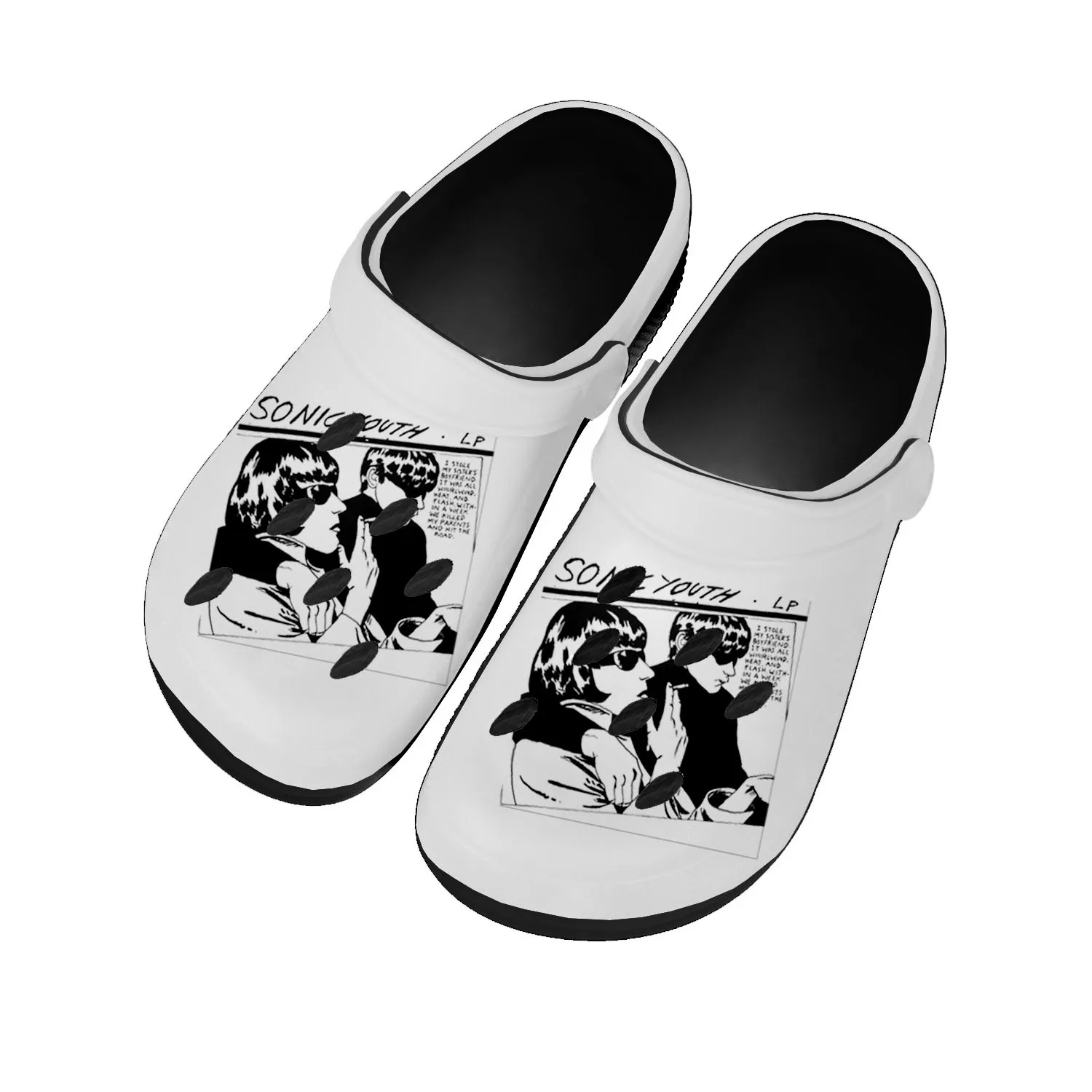 

Sonic Youth Rock Punk Home Clogs Custom Water Shoes Mens Womens Teenager Shoe Garden Clog Breathable Beach Hole Slippers Black