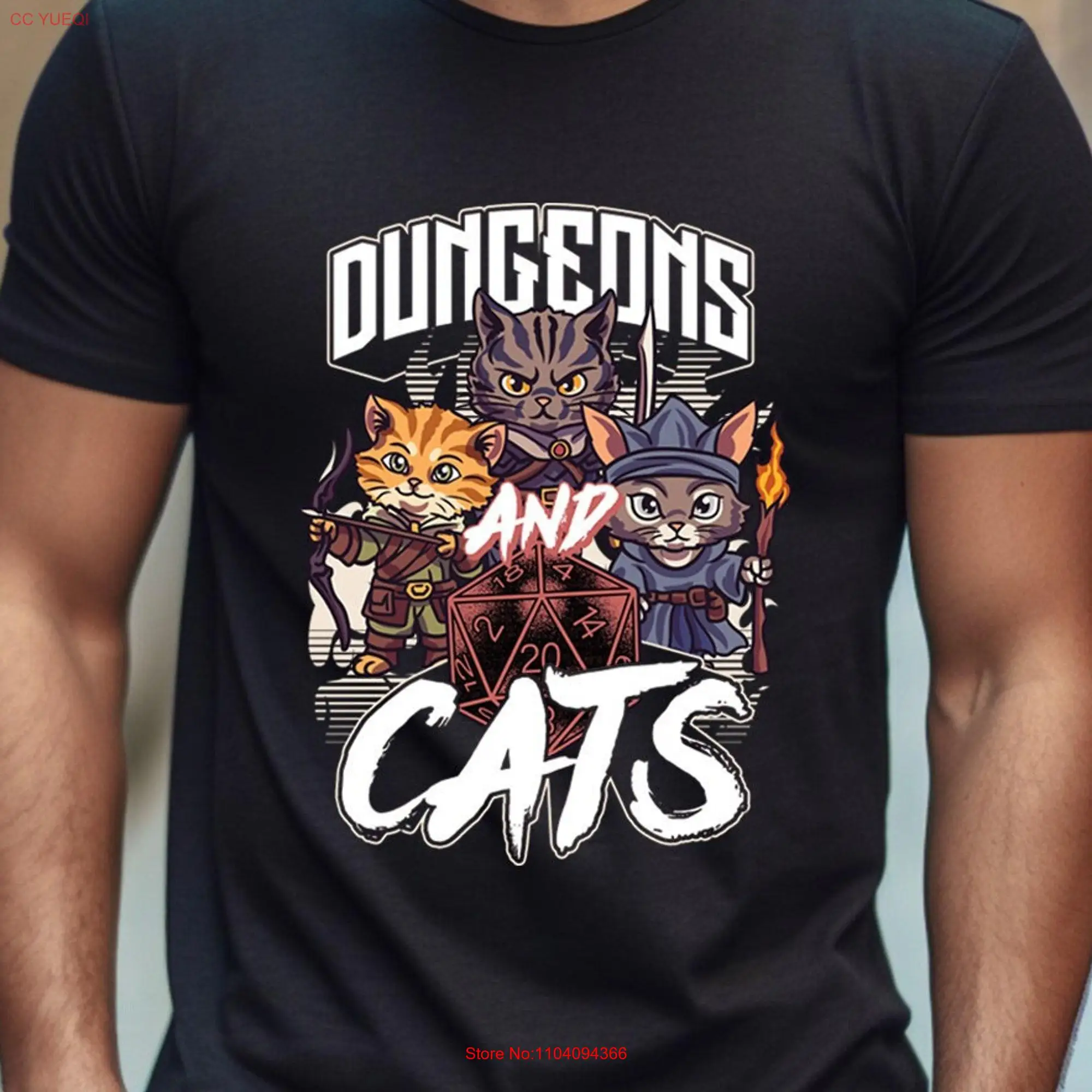 Футболка с изображением подземелья и кошек Забавные милые Фэнтези для любителей