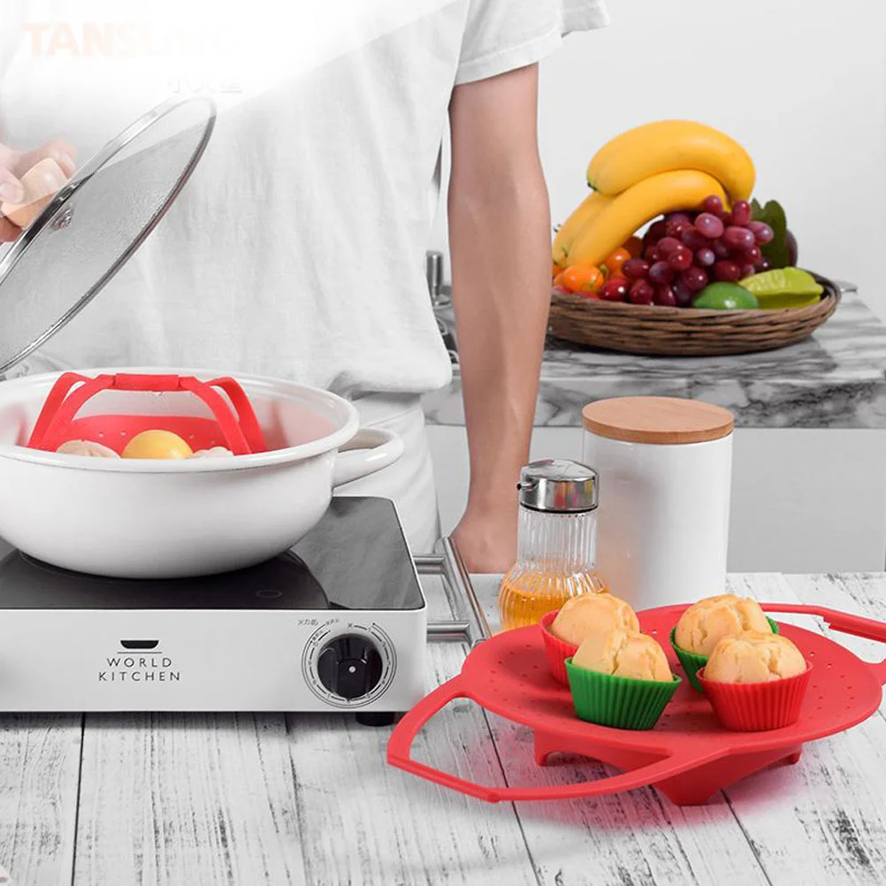

Can Vegetables Folding Steamer Insert Dessert Pressure Cooker Steamer Pot Silicone Steamer Pot