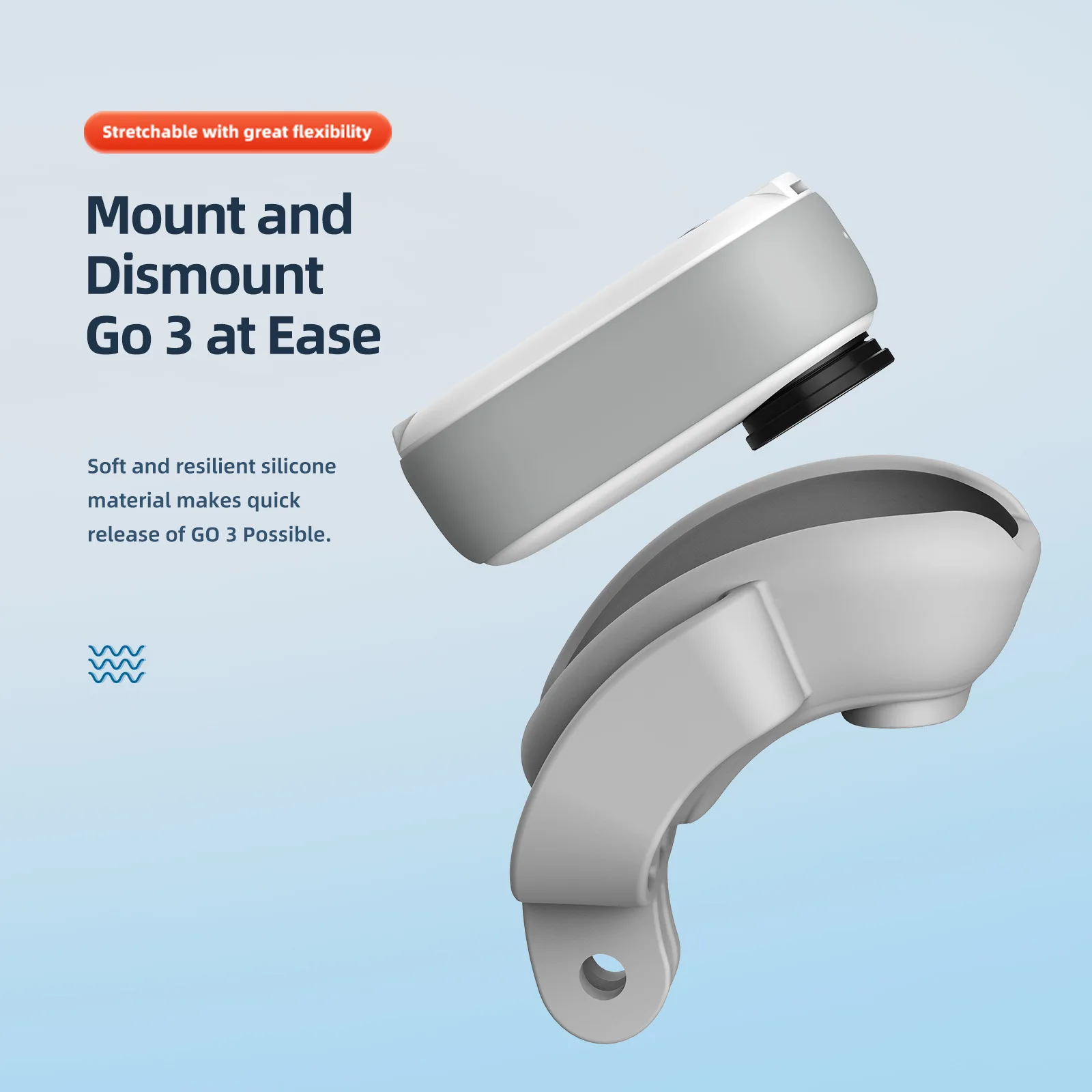 Амортизирующий силиконовый защитный чехол Magis для Insta360 Go3 Go3S Insta 360 Go 3S 3