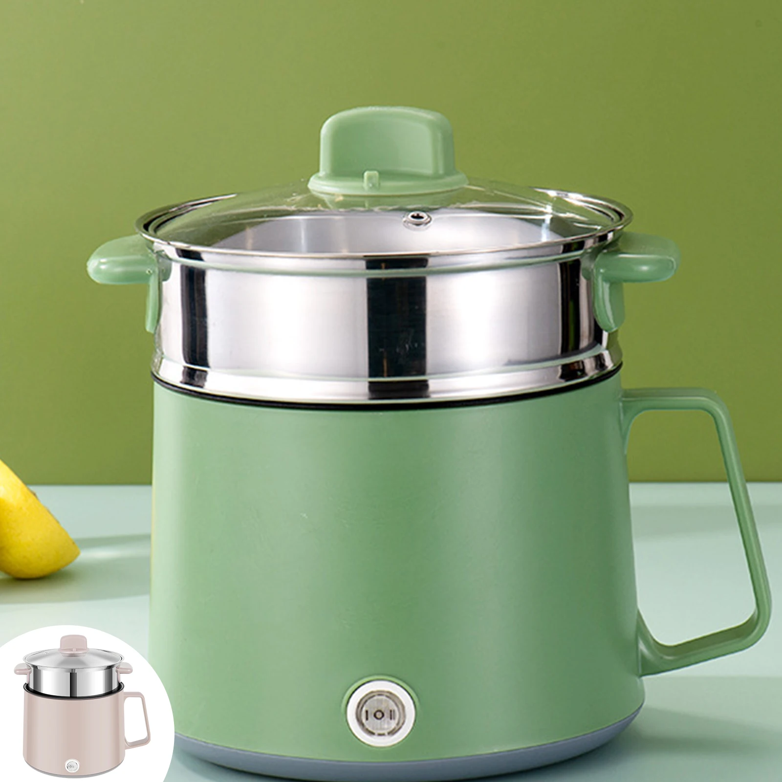 

New Electric Hot Pot with Steamer Non-stick Mini Electric Cooker 1.7L Rapid Noodles Cooker for Home Dorm Multi-Functional