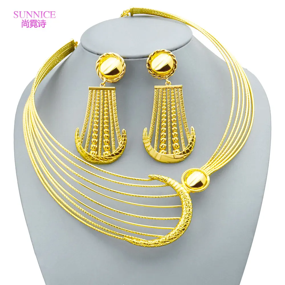 Роскошные наборы ювелирных изделий из Дубая с покрытием 18-каратного золота для