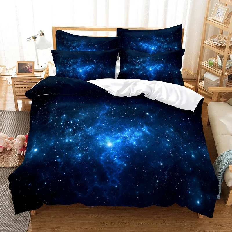 

Juego de fundas de edredón con estampado Digital 3d, ropa de cama con diseño de cielo nocturno estrellado, a la moda, juego de