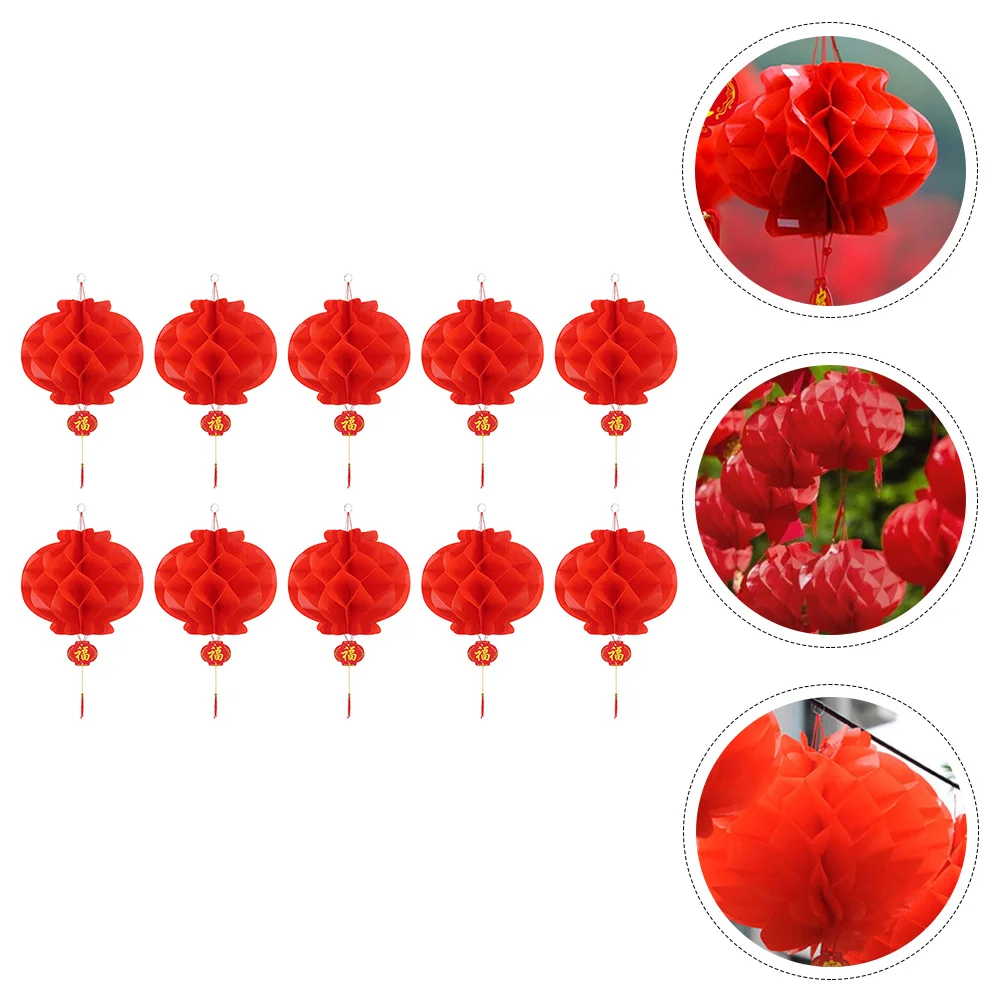 

20pcs Red Decorative Festival Chinese Honeycomb Lanterns Party Lanterns Lanterns
