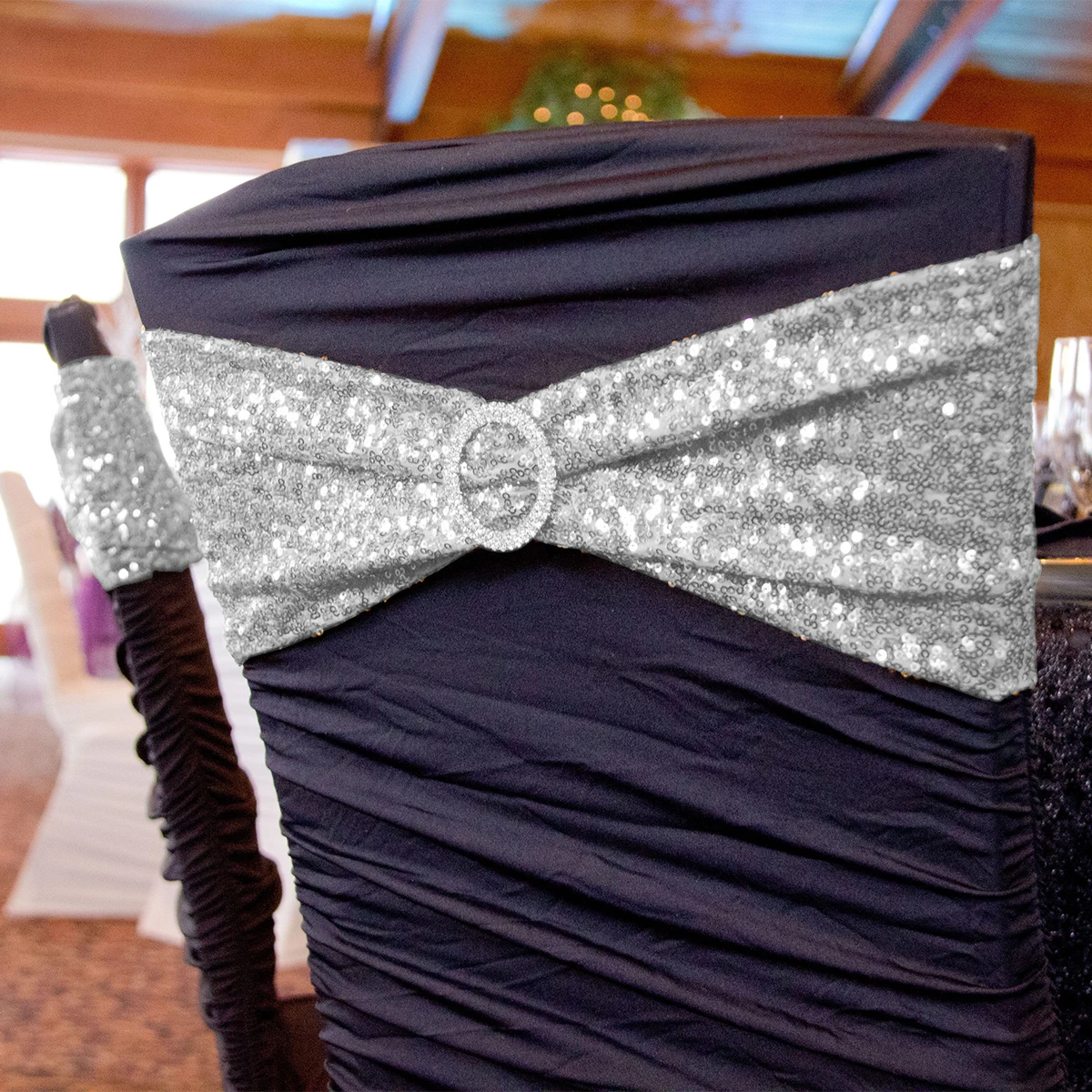 Sash Bows Chair Bands With Buckle Wedding Party Hotel Banque