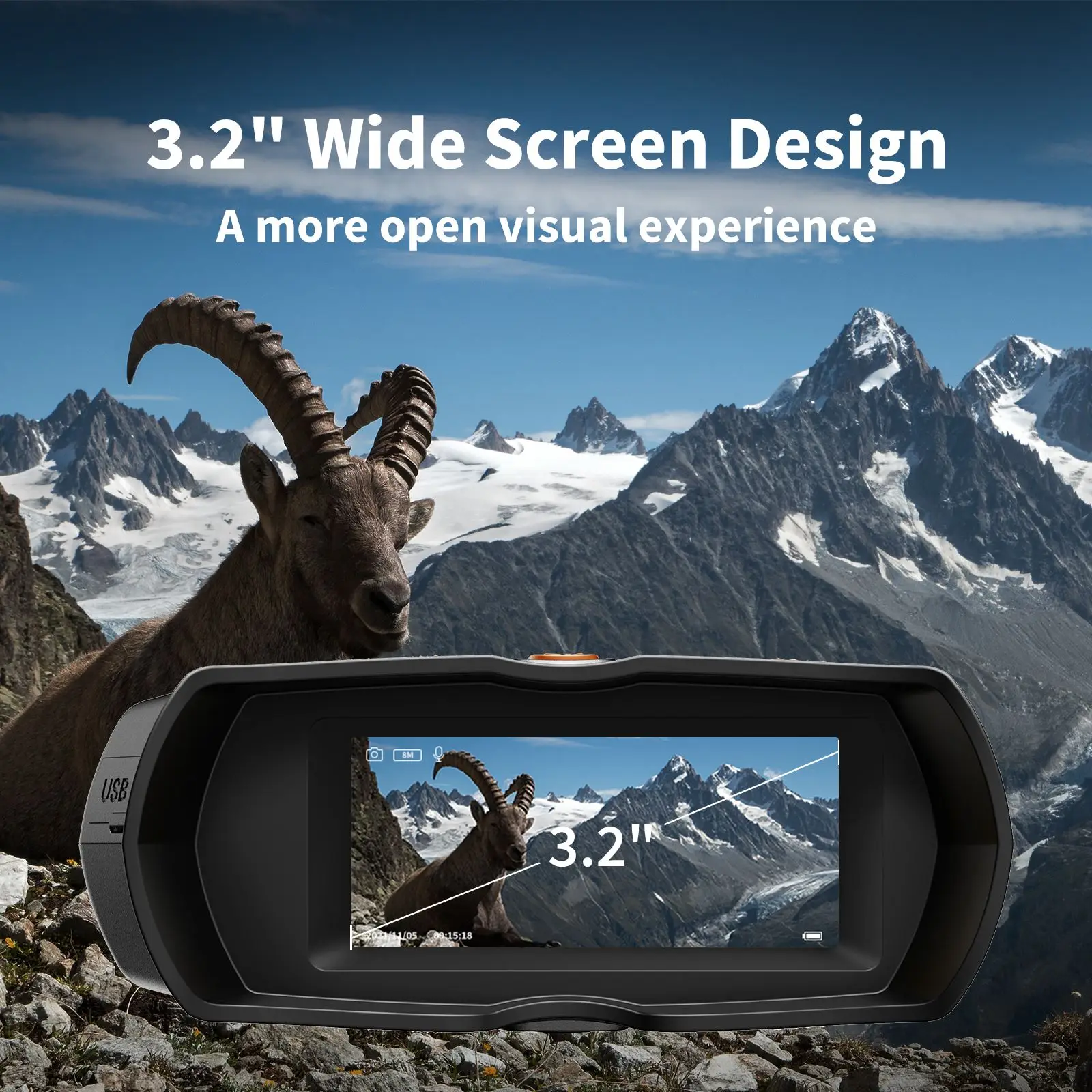 Pаспродажа Бинокль с ночным видением, оптический зум 10x, 8X цифровой прибор, инфракрасная полная темнота, запись видео, Охотничья камера