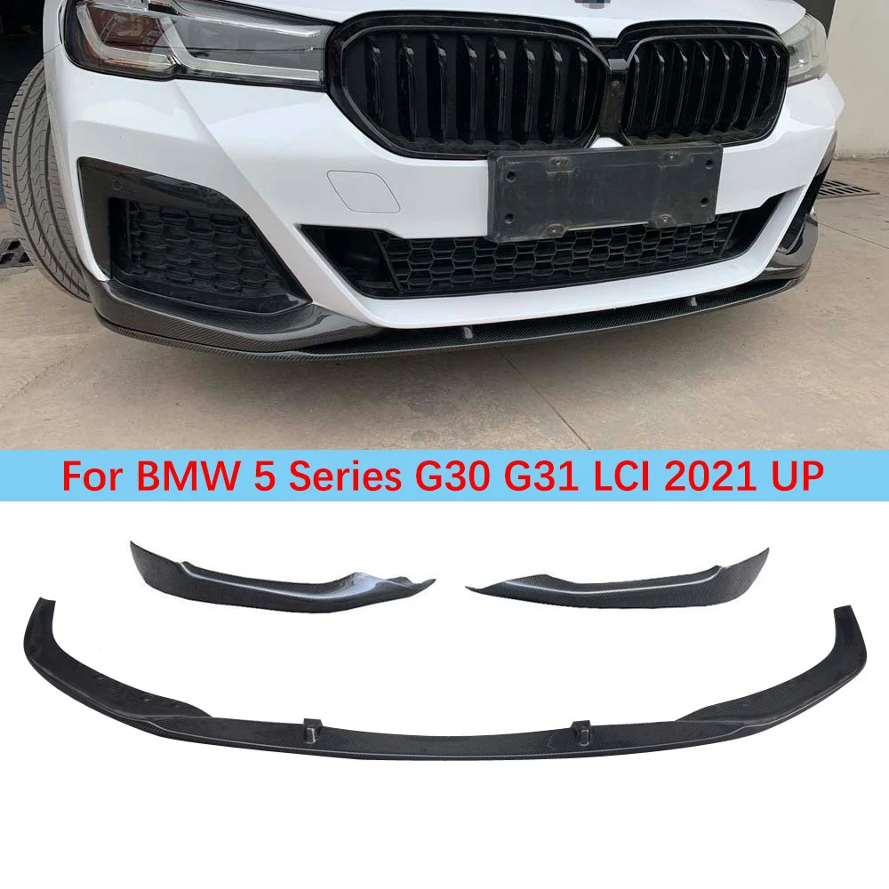 

Передний подбородок из углеродного волокна, бампер, брызговик, фартук, разветвители для BMW 5 серии G30 G31 LCI 2021 и выше