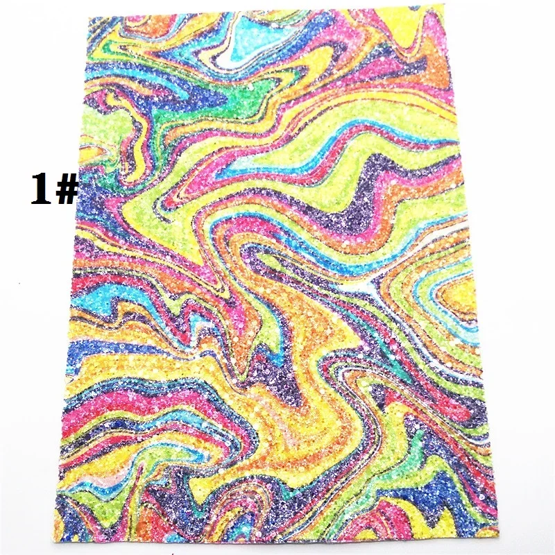 Водная зернистая печатная Радужная искусственная виниловая кожа ткань фетровая