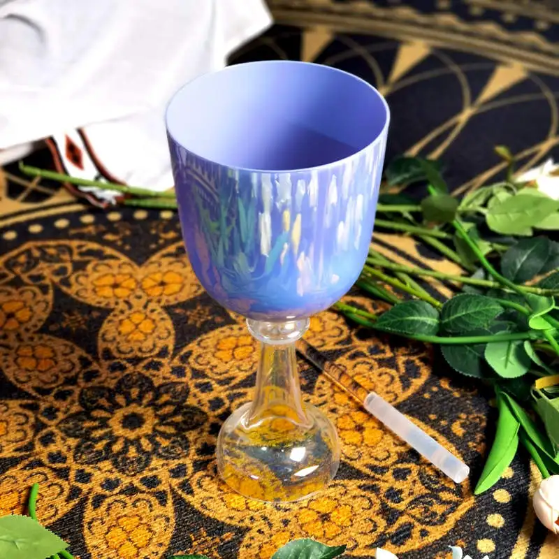 

Amzing Sound Chakra Hand Held Quartz Crystal Singing Bowl Clear Cosmic Handle Singing sound Grail