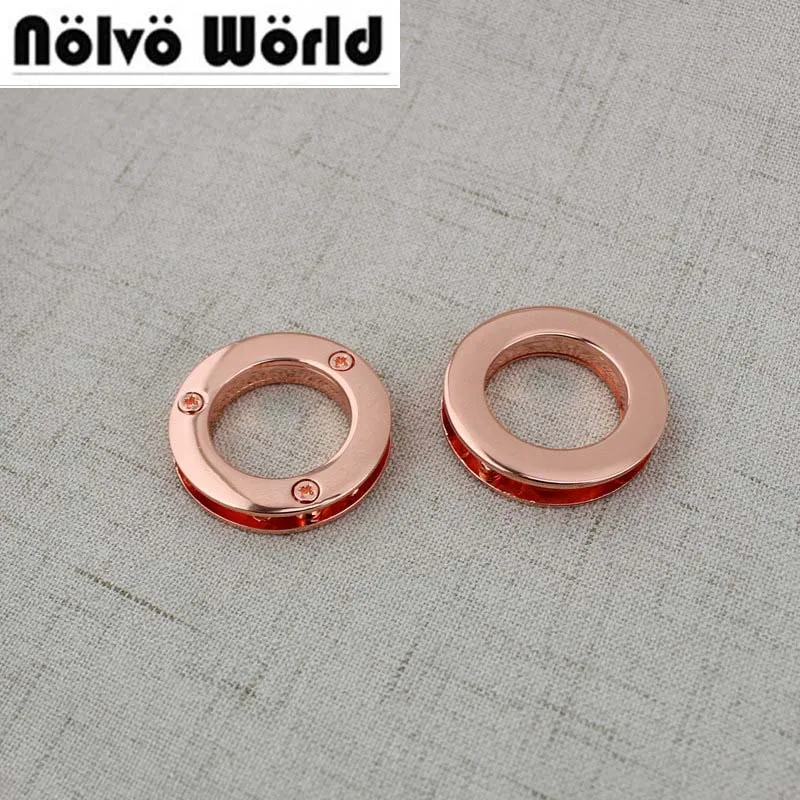 

10- 50pcs Rose gold 21mm High quality material grommet fashion bags metal fitting hardware round eyelets with screws