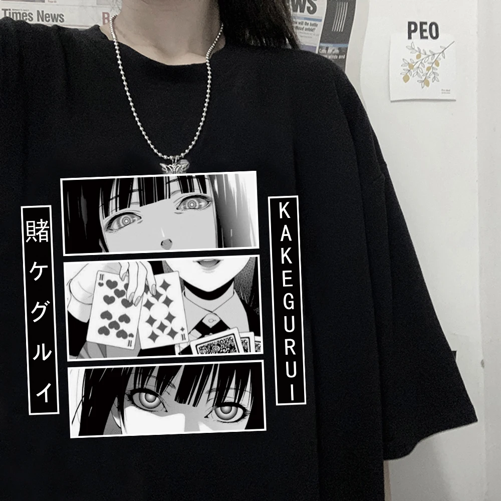 

Japanese Anime Kakegurui T Shirts Cosplay Short Sleeves Summer Casual Harajuku Top Tees Oversized T-Shirt Camiseta