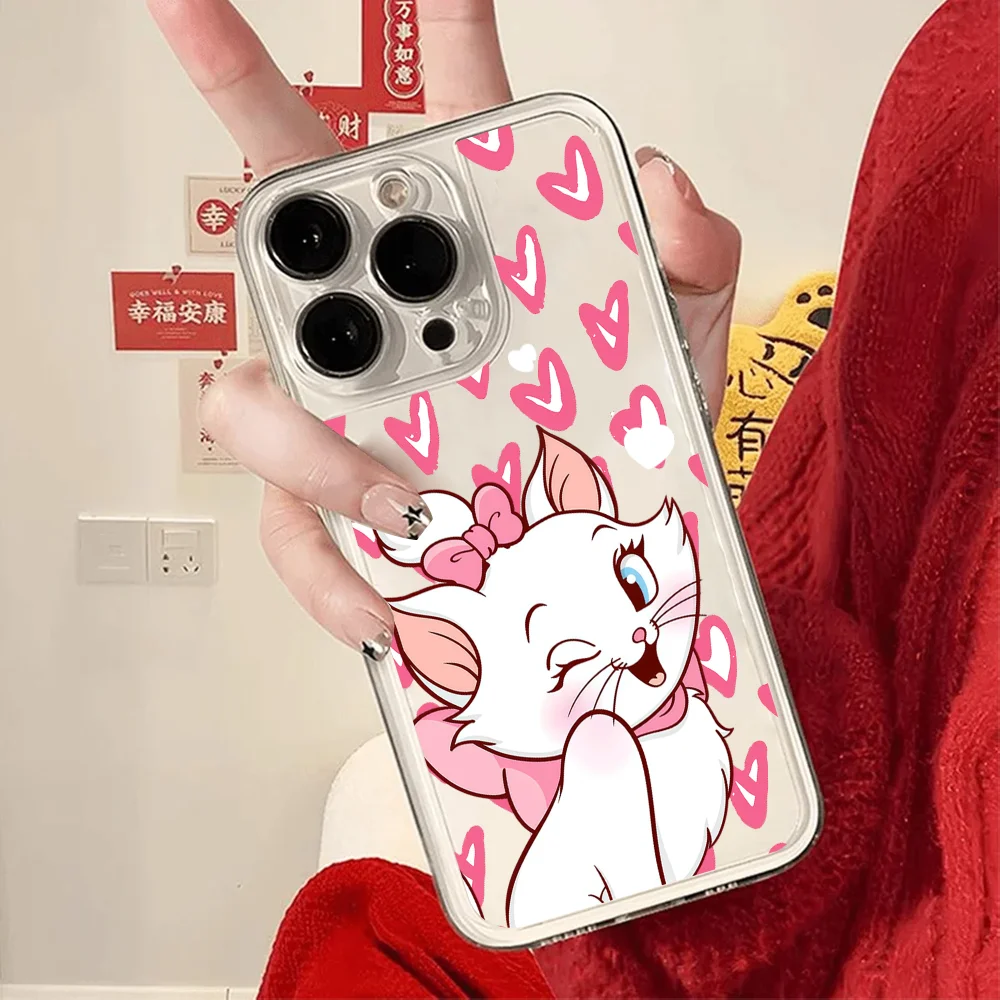 Фото Милый чехол для телефона M-Marie C-Cat с рисунком FUNDA для iPhone 12, 11, 13, 14, 15, 16, 17 MINI Max Pro Plus, противоударная мягкая прозрачная задняя крышка №3