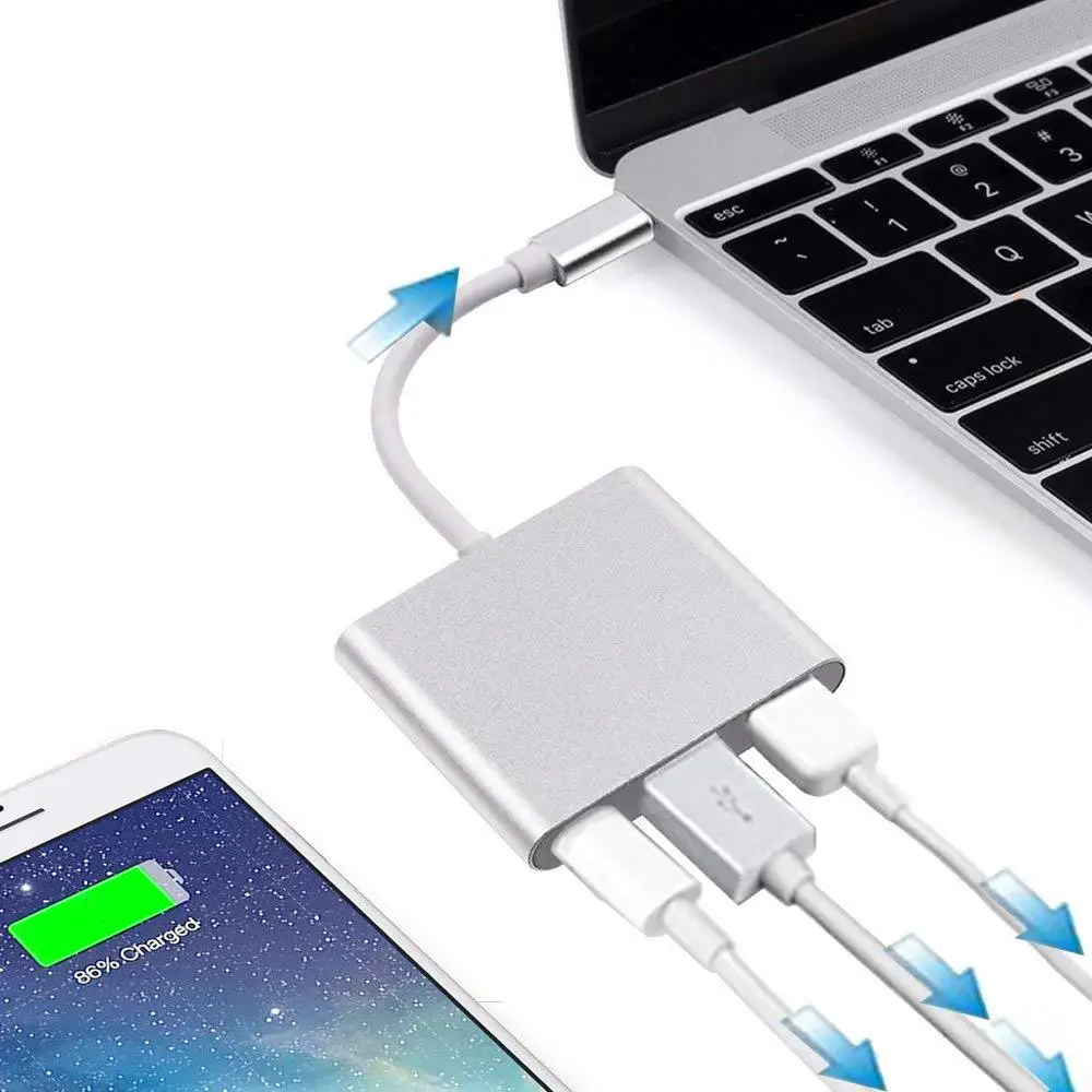 

Адаптер для зарядки USB 3,1, совместимый с USB 3,0 типа C и HDMI, хаб для Mac Air Pro, Huawei Mate10, Samsung S8 Plus