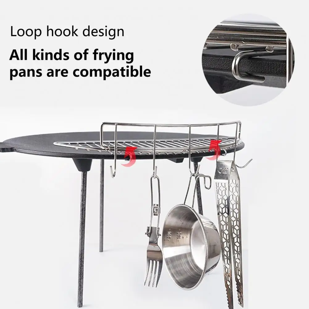 

Reusable Useful Baking Tray Drain Oil Filter Rack Reliable BBQ Net Rack Heat Resistant for Travel