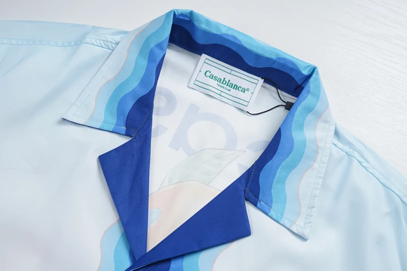 Stripe CASA Sport Casablanca Flower Shoe Orange Print Mesh Shortpant Shirt Set Men Women High Quality Hawaii Beach Surf Suit