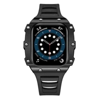 luxury for apple watch band case modification kit 45mm 44mm 41mm 40mm carbon fiber ceramic case strap set for iwatch 7 6 se 5