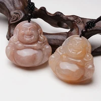 natural real jade carve smiley buddha patronus pendant bless peace necklace jewellery fashion for women men lucky gifts