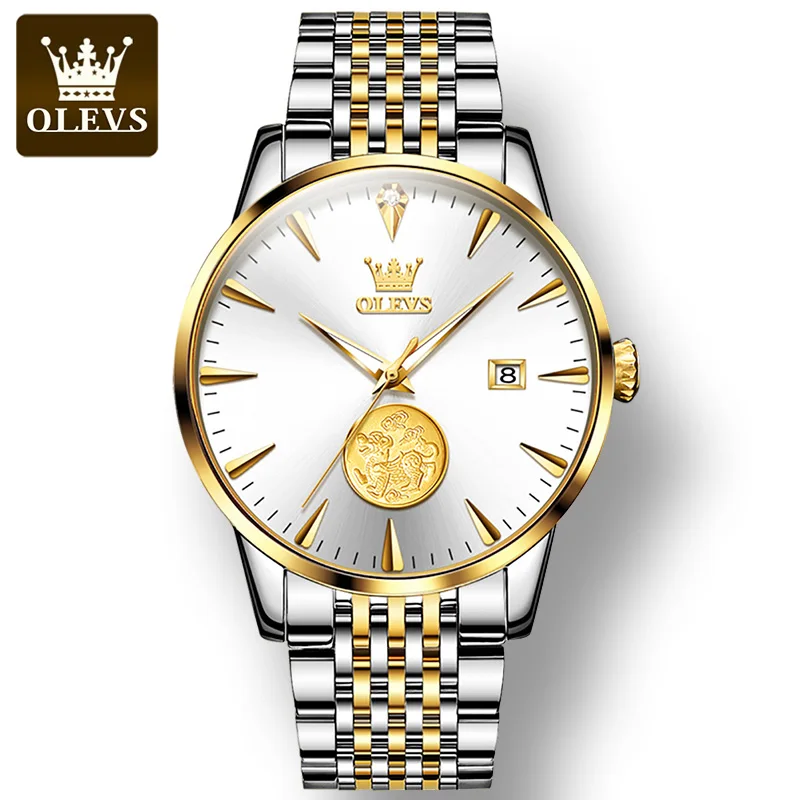 

OLEVS 6665 Waterproof Stainless Steel Strap Men Wristwatch Full-automatic Automatic Mechanical Business Watch for Men Luminous