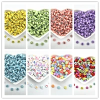 100pcs 7x4mm oval shape mixed symbol acrylic loose spacer beads for jewelry making diy bracelet accessories