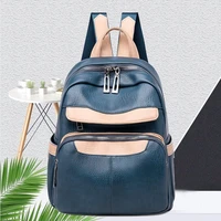 womens travel real pu soft leather shoulder vintage backpack 2022 daily female large capacity bag school fashion girls backbag