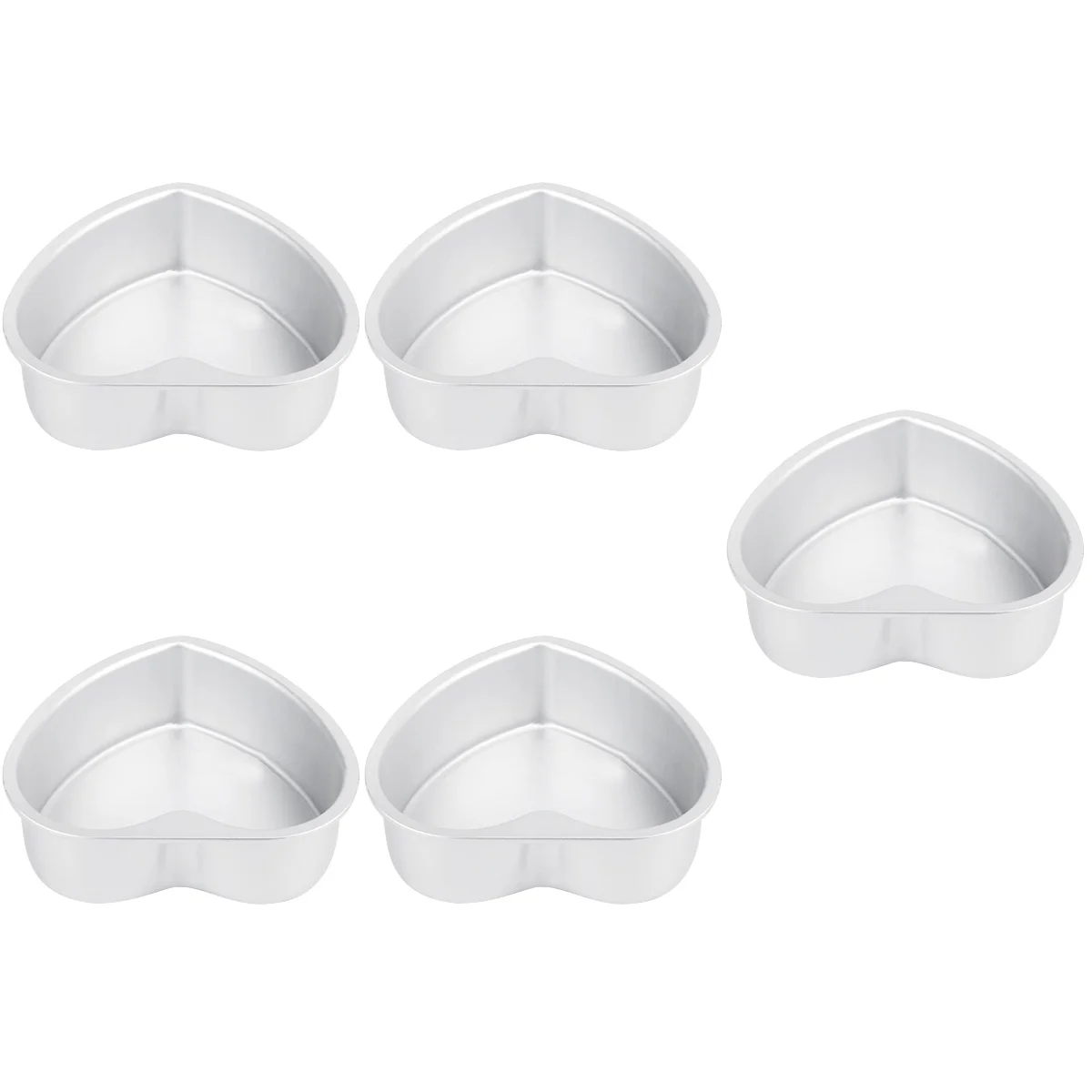 

5pcs Heart Cake Mold Muffin Ring Cookie Mold Alloy Ring Biscuit Cake Mold