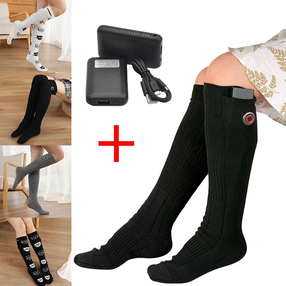 

Heated Socks for Men Women Breathable USB Rechargeable Electric Socks Foot Warmer Thermal Socks for Outdoor Activities Stocking