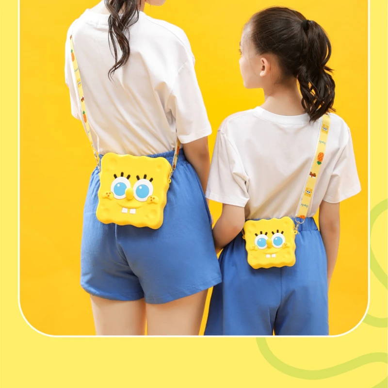 Новинка оригинальный Детский рюкзак из ПУ кожи с изображением Губки Боба милый